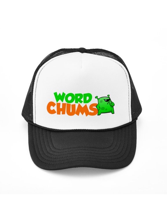 - Word Chums Alien - Adjustable Unisex Printed Trucker Hat with Mesh Back