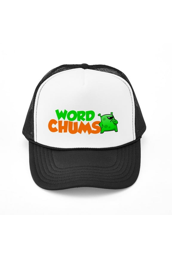 - Word Chums Alien - Adjustable Unisex Printed Trucker Hat with Mesh Back
