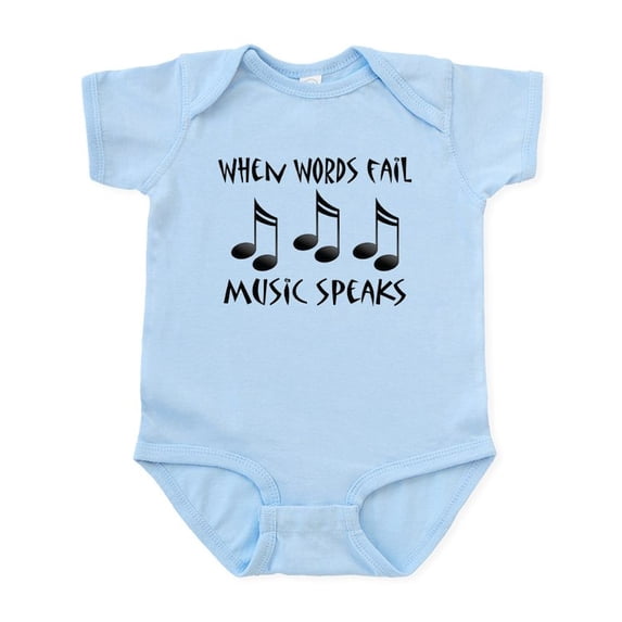 CafePress - Words Fail Music Speaks Infant Bodysuit - Baby Light Bodysuit, Size Newborn - 24 Months