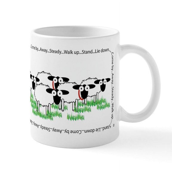 CafePress - Working Border Collie & Sheep Mugs - 11 oz Ceramic Mug - Novelty Coffee Tea Cup