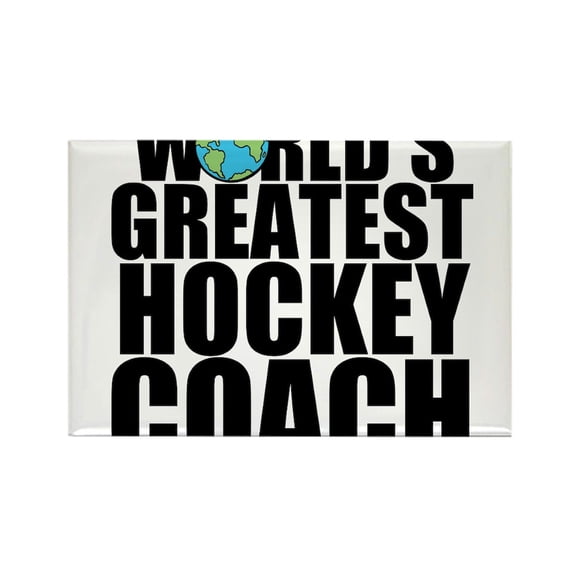CafePress - World'S Greatest Hockey Coach Magnets - Rectangle Magnet, 2"x3" Refrigerator Magnet
