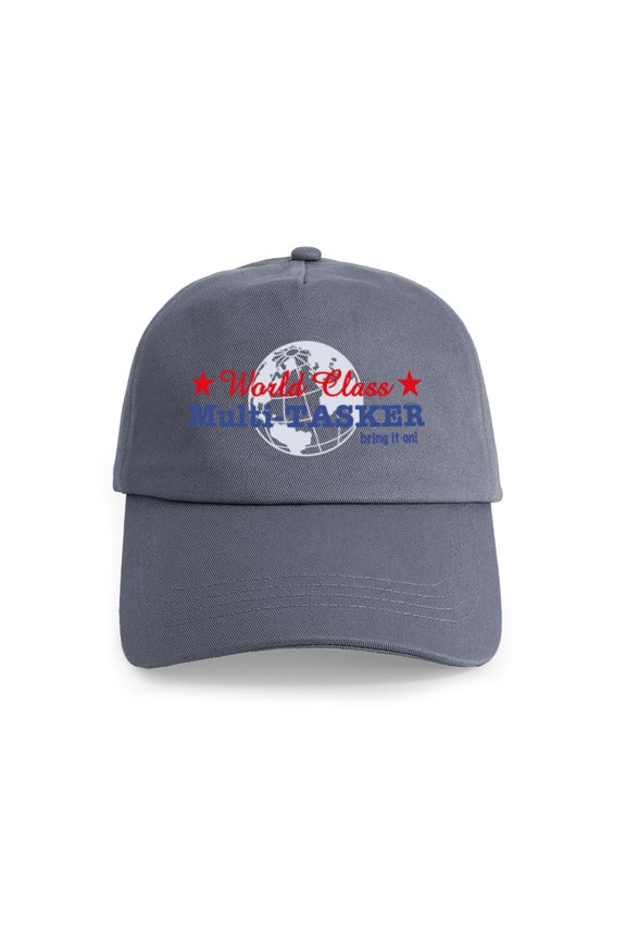 - World Class Multi Tasker Cap - Adjustable 100% Brushed Unisex Casual Cotton Baseball Cap, Beige, 1