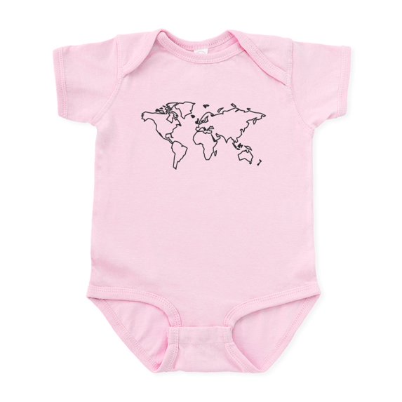CafePress - World Map Infant Bodysuit - Baby Light Bodysuit, Size Newborn - 24 Months