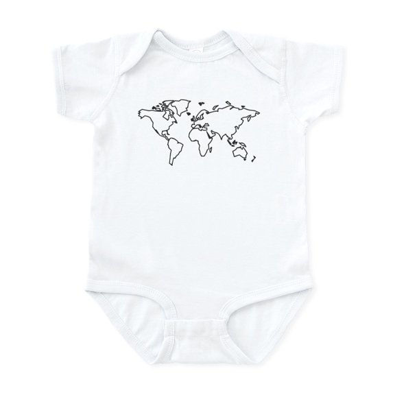 CafePress - World Map Infant Bodysuit - Baby Light Bodysuit, Size Newborn - 24 Months