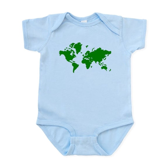 CafePress - World Map Infant Bodysuit - Baby Light Bodysuit, Size Newborn - 24 Months