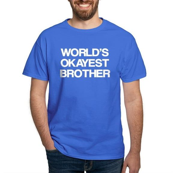 CafePress - World Okayest Brother Dark T Shirt - Men's Classic Graphic Cotton T-Shirt