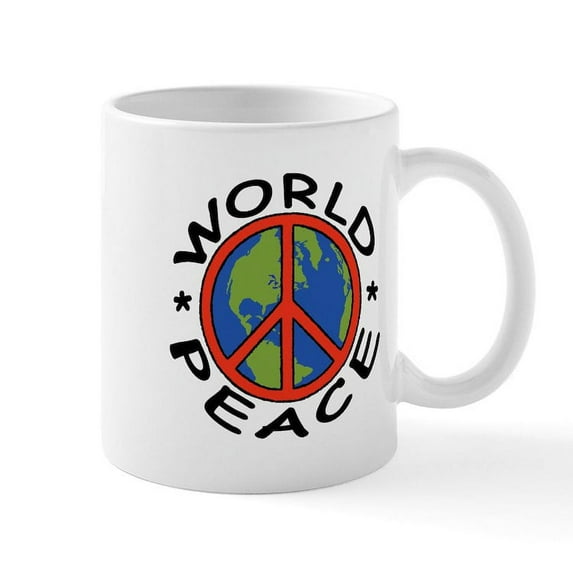 CafePress - World Peace Mug - 11 oz Ceramic Mug - Novelty Coffee Tea Cup
