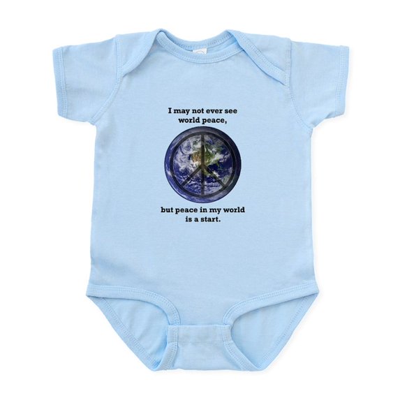 CafePress - World Peace Peace In My World Body Suit - Baby Light Bodysuit, Size Newborn - 24 Months