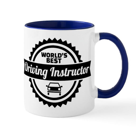 CafePress - World’S Best Driving Instructor Mugs - 11 oz Ceramic Mug - Novelty Coffee Tea Cup