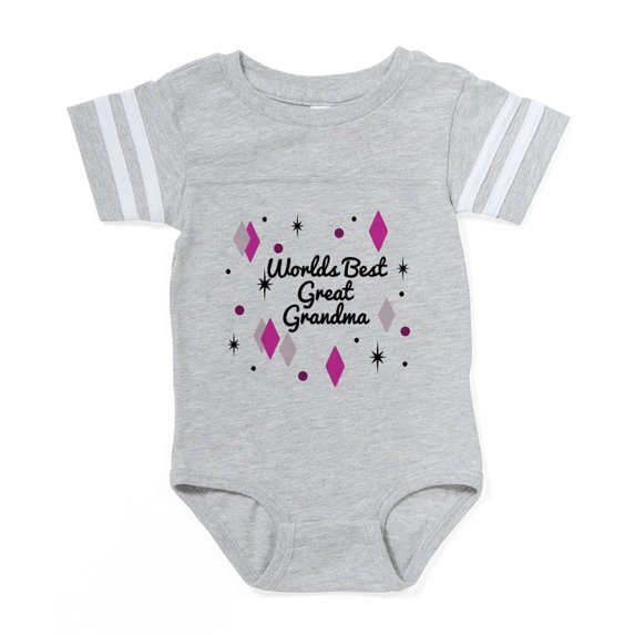 CafePress - World’S Best Great Grandma Midcentury - Cute Infant Baby Football Bodysuit