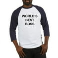 thumbnail image 1 of CafePress - World's Best Boss Baseball Jersey - Cotton Baseball Jersey, 3/4 Raglan Sleeve Shirt, 1 of 4