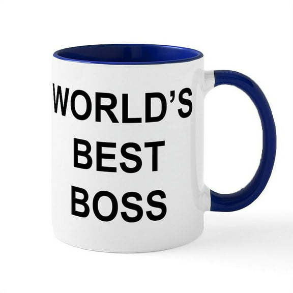 CafePress - World's Best Boss Mug - 11 oz Ceramic Mug - Novelty Coffee Tea Cup