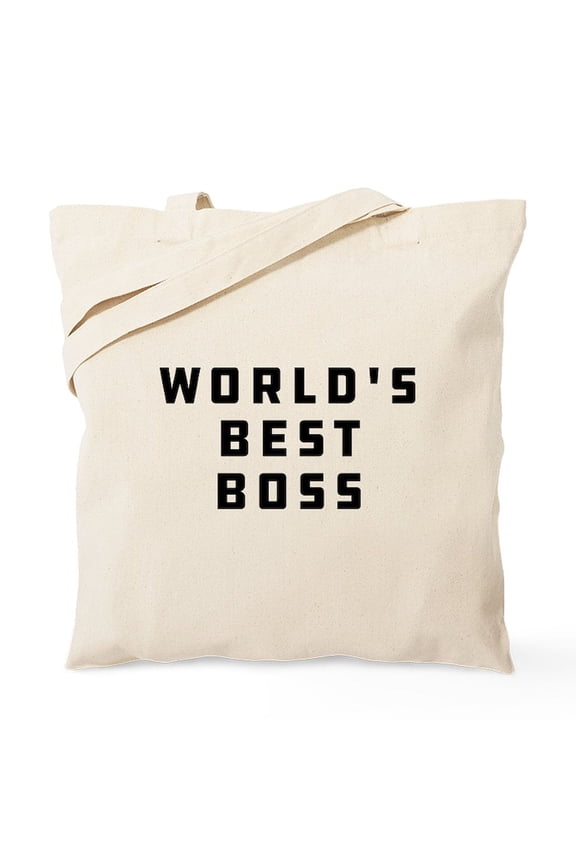 - World's Best Boss Tote Bag - Unisex Canvas Tote Bag, Beige, 1-Piece