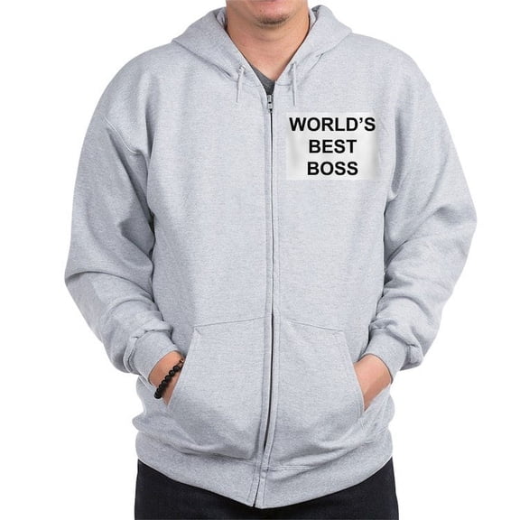CafePress - World's Best Boss Zip Hoodie - Zip Hoodie, Classic Hooded Sweatshirt with Metal Zipper