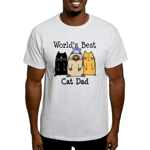 CafePress - World's Best Cat Dad Light T Shirt - Light T-Shirt - CP