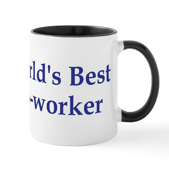 CafePress - World's Best Co Worker Mug - 11 oz Ceramic Mug - Novelty Coffee Tea Cup