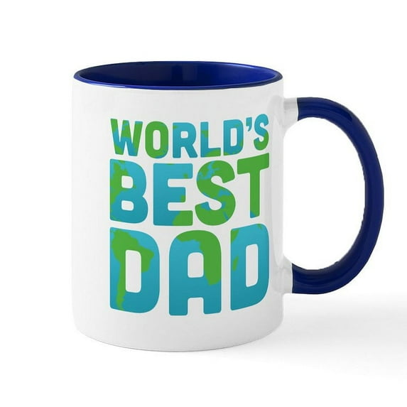 CafePress - World's Best Dad Mug - 11 oz Ceramic Mug - Novelty Coffee Tea Cup