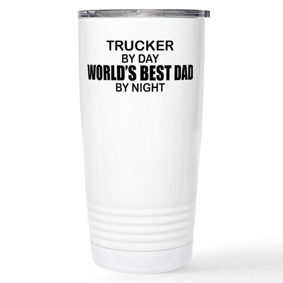 CafePress - World's Best Dad Trucker Stainless Steel Travel - Insulated Stainless Steel Travel Tumbler 20 oz.
