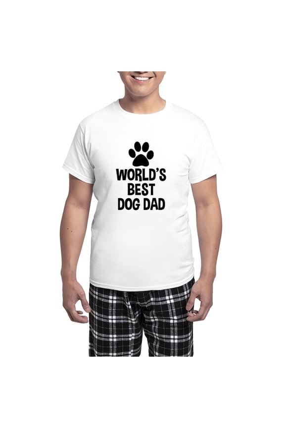 - World's Best Dog Dad Men's Light Pajamas - Men's Light Loose Fit Cotton Pajama Set