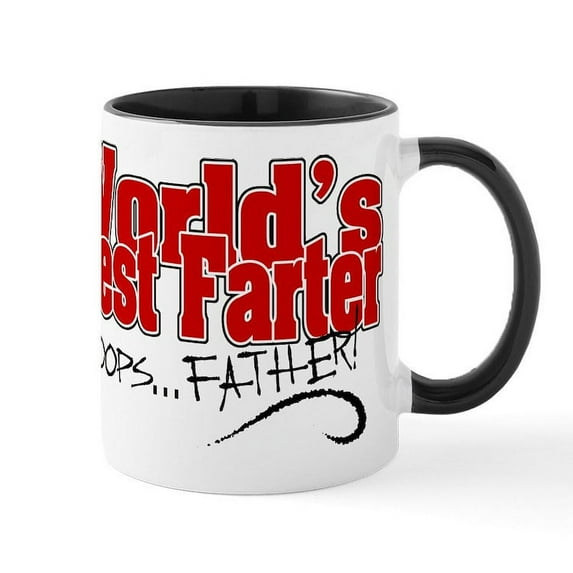 CafePress - World's Best Farter (Oops.. FATHER!) Mug - 11 oz Ceramic Mug - Novelty Coffee Tea Cup