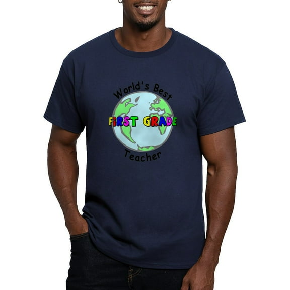 CafePress - World's Best First Grade Teacher Men's Fitted T Sh - Men's Fitted T-Shirt