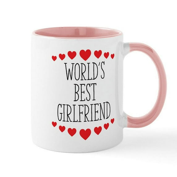 CafePress - World's Best Girlfriend - 11 oz Ceramic Mug - Novelty Coffee Tea Cup