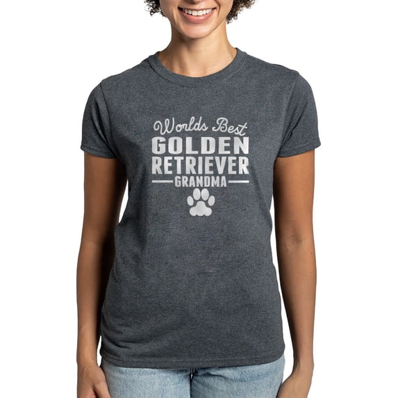 CafePress - World's Best Golden Retriever? Grandma T Shirt - Women's Traditional Fit Dark T-Shirt