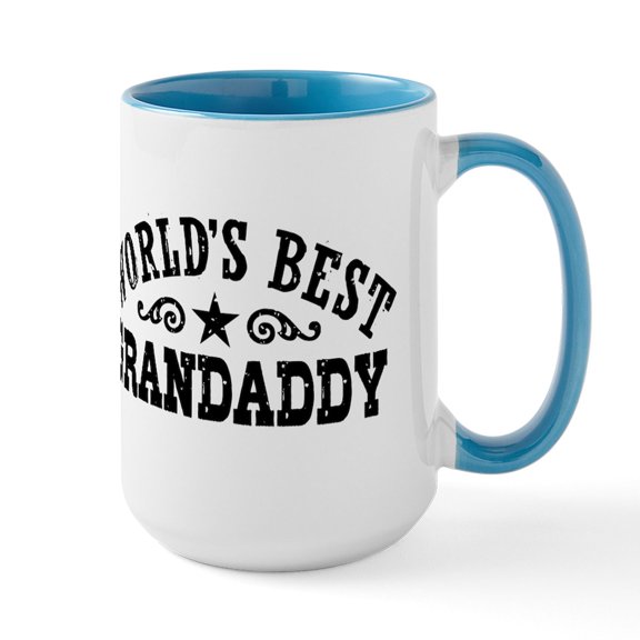 CafePress - World's Best Grandaddy Mugs - 15 oz Ceramic Large White Novelty Mug