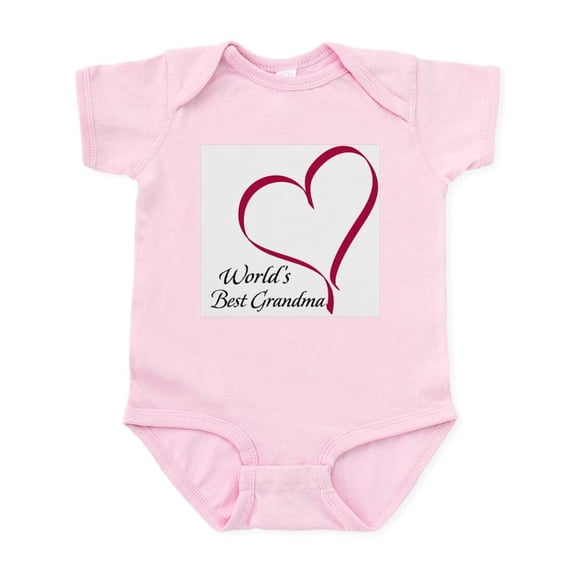 CafePress - World's Best Grandma Heart Infant Creeper - Baby Light Bodysuit, Size Newborn - 24 Months