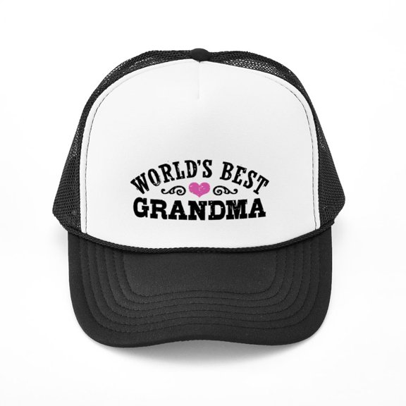 CafePress - World's Best Grandma - Trucker Hat - Polyester Foam Front and Nylon Mesh Weave Back