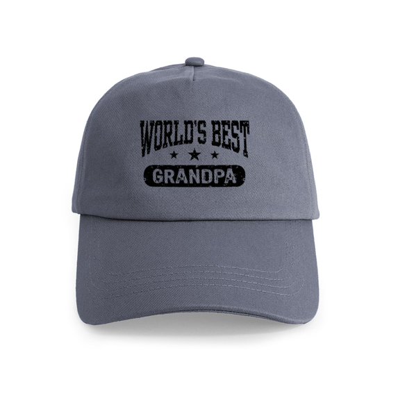 CafePress - World's Best Grandpa Cap - Adjustable 100% Brushed Unisex Casual Cotton Baseball Cap, Beige, 1