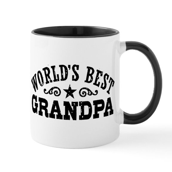 CafePress - World's Best Grandpa Mug - 11 oz Ceramic Mug - Novelty Coffee Tea Cup