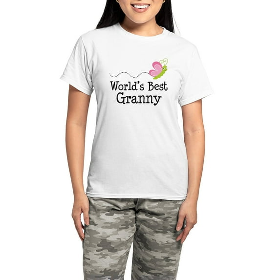 CafePress - World's Best Granny Women's Light Pajamas - Women's Short Sleeve Print T-Shirt and Pants Light Cotton Pajama Set