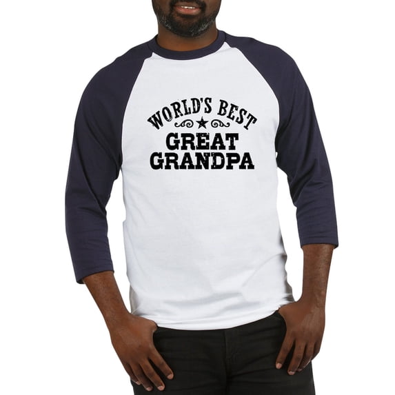 CafePress - World's Best Great Grandpa Baseball Jersey - Cotton Baseball Jersey, 3/4 Raglan Sleeve Shirt