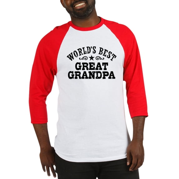 CafePress - World's Best Great Grandpa Baseball Jersey - Cotton Baseball Jersey, 3/4 Raglan Sleeve Shirt