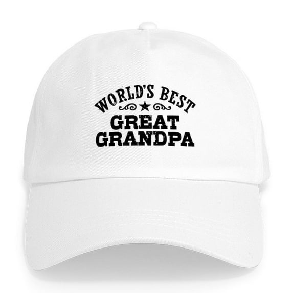 CafePress - World's Best Great Grandpa Cap - Adjustable 100% Brushed Unisex Casual Cotton Baseball Cap, Beige, 1