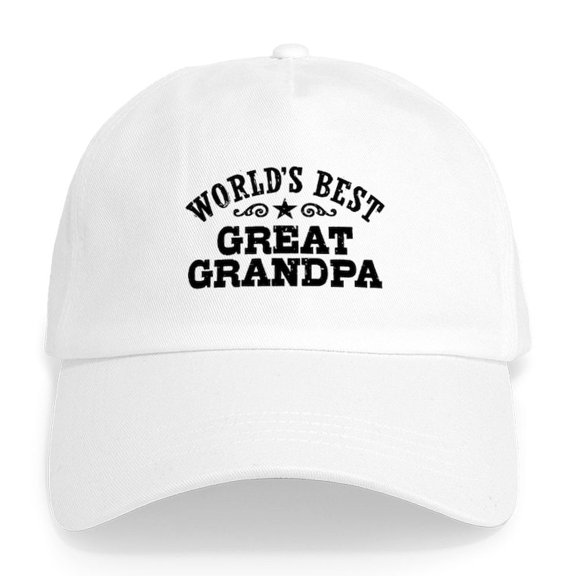 CafePress - World's Best Great Grandpa Cap - Adjustable 100% Brushed Unisex Casual Cotton Baseball Cap, Beige, 1