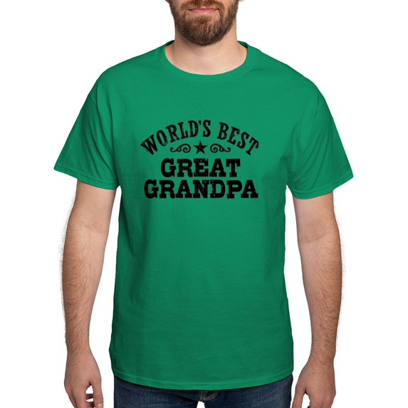 CafePress - World's Best Great Grandpa Light T Shirt - Men's Classic Graphic Cotton T-Shirt