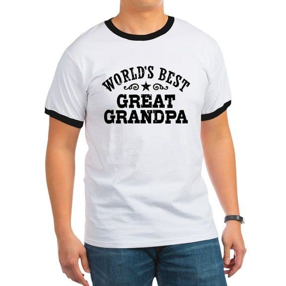 CafePress - World's Best Great Grandpa Ringer T - 100% Cotton Ringed T-Shirt