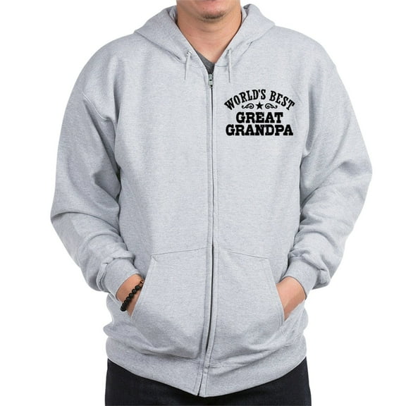 CafePress - World's Best Great Grandpa Zip Hoodie - Zip Hoodie, Classic Hooded Sweatshirt with Metal Zipper