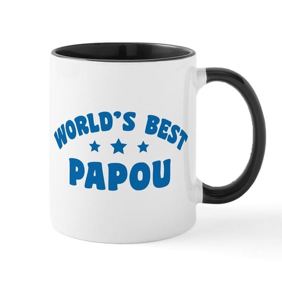 CafePress - World's Best Greek Papou Mug - 11 oz Ceramic Mug - Novelty Coffee Tea Cup