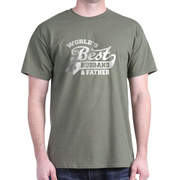CafePress - World's Best Husband And Father Dark T Shirt - Men's Classic Graphic Cotton T-Shirt
