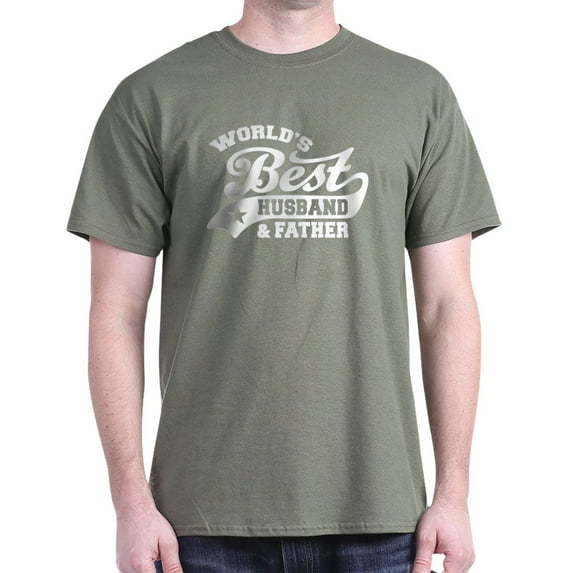 CafePress - World's Best Husband And Father Dark T Shirt - Men's Classic Graphic Cotton T-Shirt