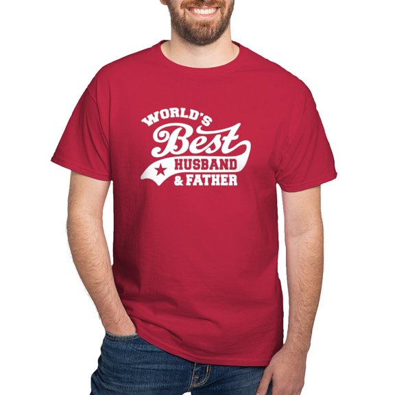 CafePress - World's Best Husband And Father Dark T Shirt - Men's Classic Graphic Cotton T-Shirt