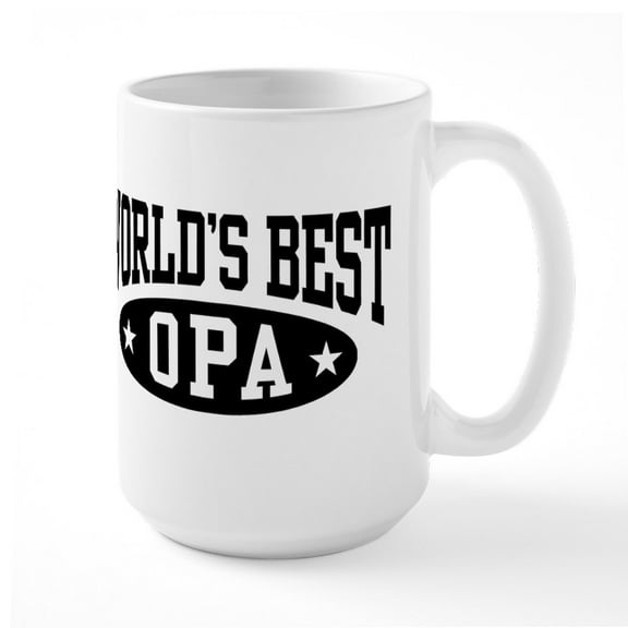CafePress - World's Best Opa Large Mug - 15 oz Ceramic Large White Novelty Mug