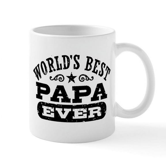CafePress - World's Best Papa Ever Mug - 11 oz Ceramic Mug - Novelty Coffee Tea Cup