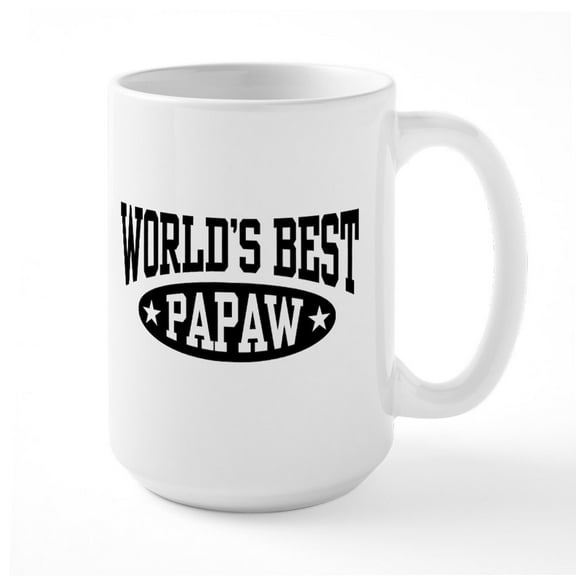 CafePress - World's Best Papaw Large Mug - 15 oz Ceramic Large White Novelty Mug