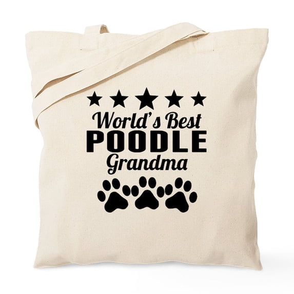 CafePress - World's Best Poodle Grandma Tote Bag - Unisex Canvas Tote Bag, Beige, 1-Piece