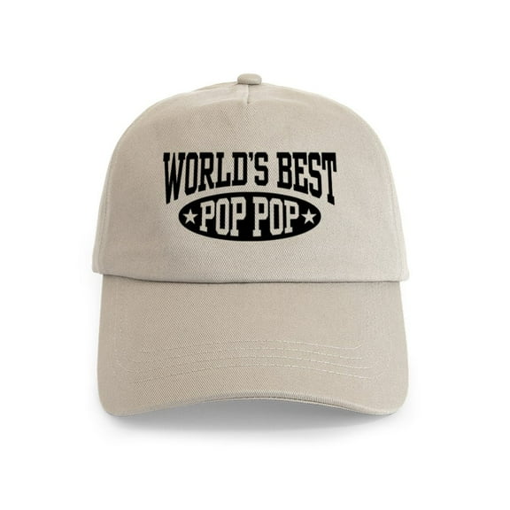 CafePress - World's Best Pop Pop Cap - Adjustable 100% Brushed Unisex Casual Cotton Baseball Cap, Beige, 1