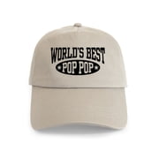 CafePress - Worlds Best Pop Pop Cap - Adjustable 100% Brushed Unisex Casual Cotton Baseball Cap, Beige, 1